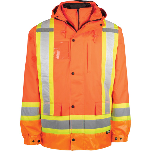 High-Visibility 7-in-1 Jacket, Polyester, High Visibility Orange, 2X-Large WestPier