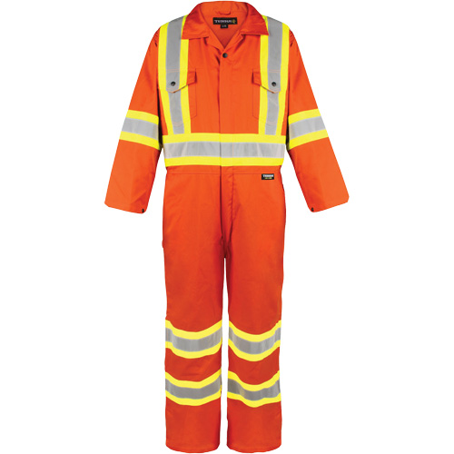 High-Visibility Unlined Coveralls, 3X-Large, High Visibility Orange WestPier