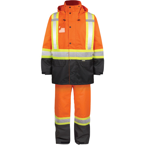High-Visibility 150-Deniers Rain Suit, Polyester, Large, High Visibility Orange WestPier