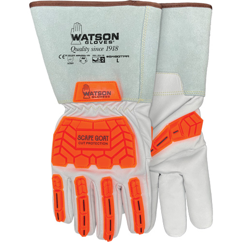 Scape Goat Cut-Resistant Gloves, Large, Goatskin Palm, Gauntlet/Driver Cuff WestPier