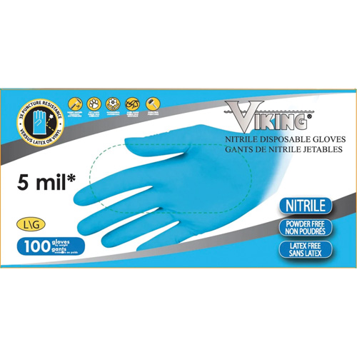34600 Disposable Gloves, Small, Nitrile, 5-mil, Powder-Free, Blue WestPier