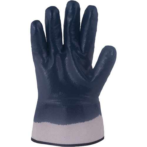 Horizon&reg; Navy Gloves with Pasted Cuffs, Medium, Nitrile Coating, Jersey/Cotton Shell WestPier