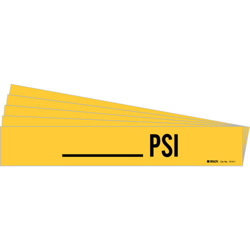 Marqueur de tuyau PSI, Autocollant, 2-1/4" h x 14" la, Noir sur jaune WestPier