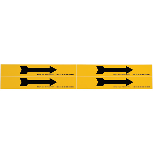 Marqueur de tuyau  Arrow, Autocollant, 1-1/8" h x 7" la, Noir sur jaune WestPier