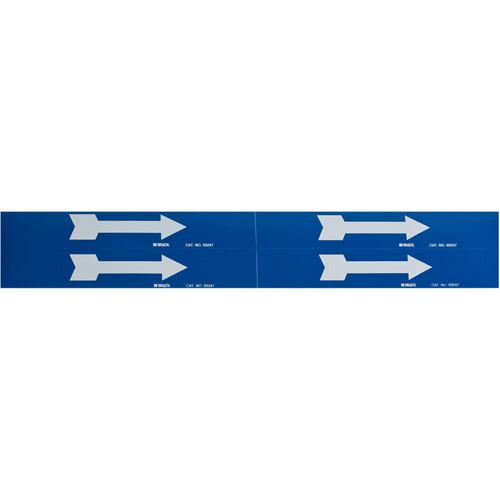 Arrow Pipe Markers, Self-Adhesive, 1-1/8" H x 7" W, White on Blue WestPier