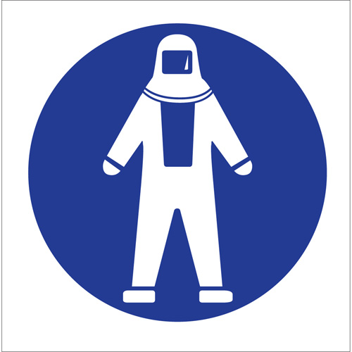 &eacute;tiquettes avec pictogramme Right to Know - Combinaison pleine protection, Vinyle, Feuille, 1-1/4" lo x 1-1/2" la WestPier