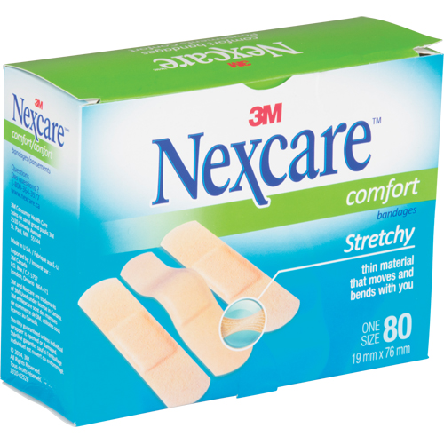 Bandages confortables Nexcare, Rectangulaire/carr&eacute;e, 3", Tissu, St&eacute;rile WestPier