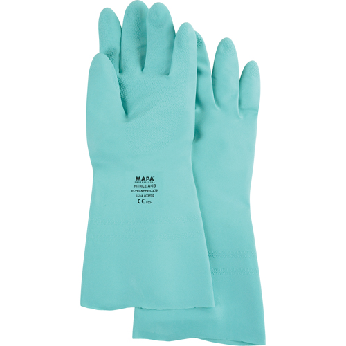 StanSolv&reg; Z-Pattern Grip Gloves, Size Large/9, 13" L, Nitrile, 15-mil WestPier