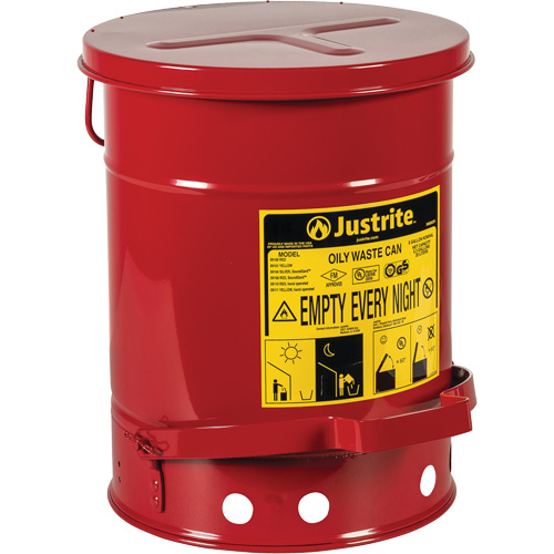 Contenants pour d&eacute;chets huileux, Homologu&eacute; FM/List&eacute; UL, 6 gal. US, Rouge WestPier