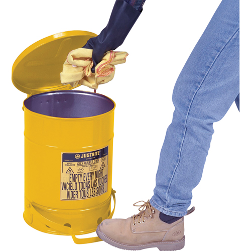 Oily Waste Cans, FM Approved/UL Listed, 21 US gal., Yellow WestPier