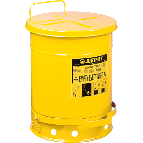 Oily Waste Cans, FM Approved/UL Listed, 14 US gal., Yellow WestPier