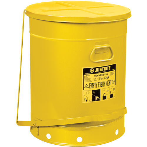Oily Waste Cans, FM Approved/UL Listed, 21 US gal., Yellow WestPier