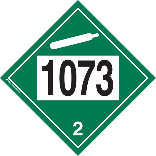 1073 Liquefied Oxygen Non-Flammable Gas TDG Placard, Plastic WestPier