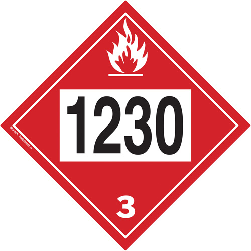 Plaque-&eacute;tiquette TMD 1230 pour m&eacute;thanol, Plastique WestPier