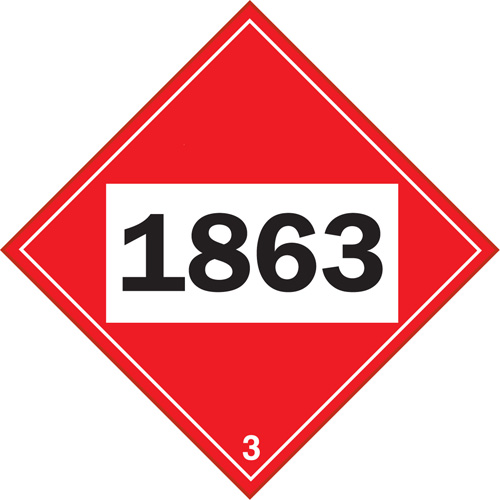 1863 Aviation Fuel Flammable Liquid TDG Placard, Plastic WestPier