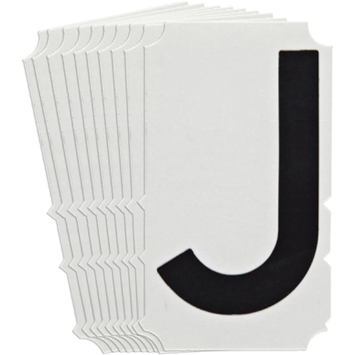 Quick-Align&reg;Individual Gothic Number and Letter Labels, J, 4" H, Black WestPier