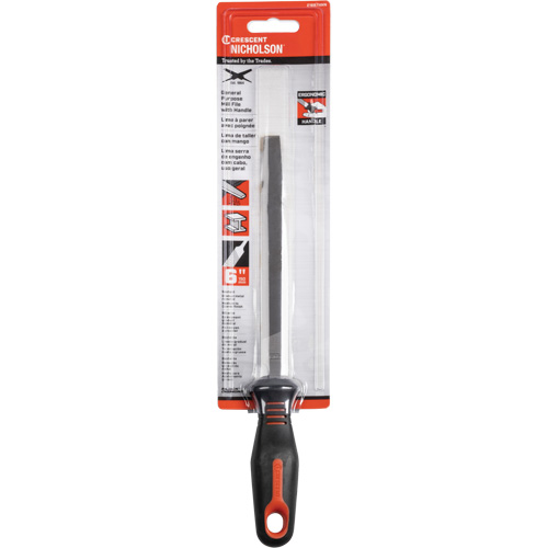 Single Cut File with Ergonomic Handle, Rectangular, 6", Bastard WestPier