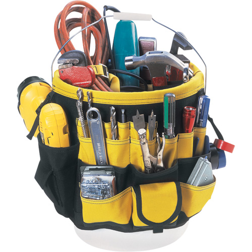 Organisateur pour seau &agrave; outils, 6" lo x 11" la x 12" h, Nylon, Noir/Jaune WestPier