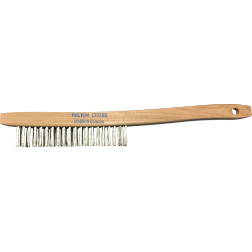 Brosses de nettoyage &agrave; manche recourb&eacute;, Acier inoxydable, 3 x 19 rangs de fils, Longueur 14" WestPier