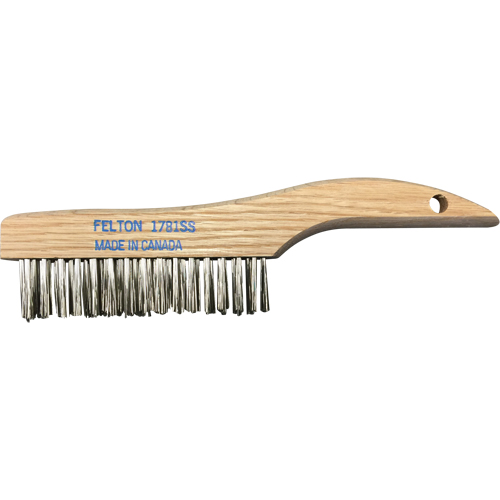 Brosses de nettoyage &agrave; manche en patin, Acier inoxydable, 4 x 16 rangs de fils, Longueur 10" WestPier