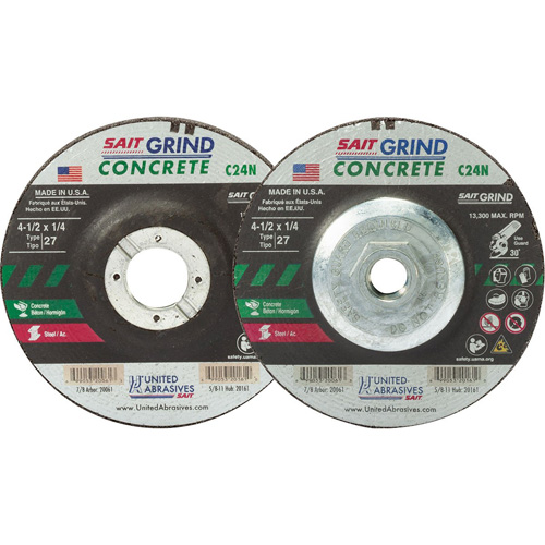 C24N Concrete Grinding Wheel, 7" x 1/4", 7/8" Arbor, Type 27 WestPier