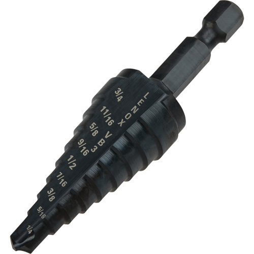 #3 Step Drill Bit, 1/4" - 3/4" , 1/16" Increments, High Speed Steel WestPier