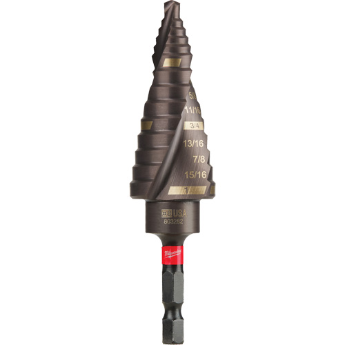 Foret &eacute;tag&eacute; #8 Shockwave Impact Duty, 1/2" - 1", Incr&eacute;ments de 1/16", Titane WestPier