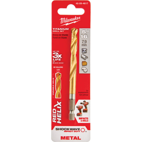 Foret Shockwave, 5/16", Titane, Cannelure 2-39/64", Pointe de 135° WestPier