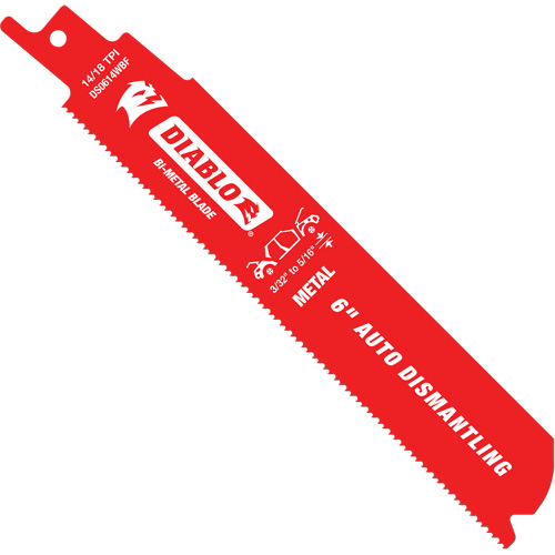 Lame de scie alternative autod&eacute;montage, Bim&eacute;tal, 10-14 Dents par pouce, 6" lo x 1" la WestPier