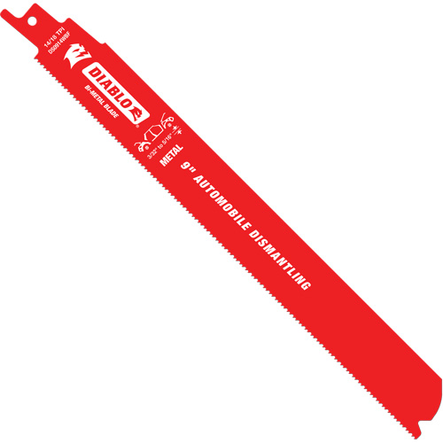 Reciprocating Blade for Auto Dismantling, Bi-Metal, 14-18 TPI, 9" L x 1" W WestPier