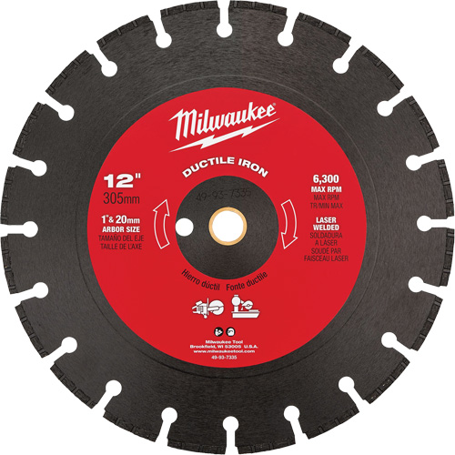 Lame de scie circulaire pour la fonte ductile, 12", Pour Fonte ductile WestPier
