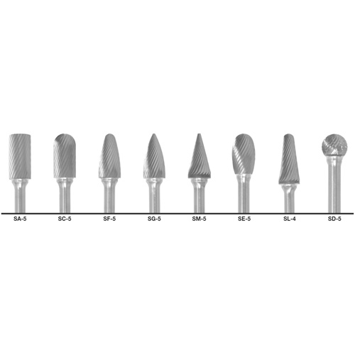 CLE-LINE 1855 Double Cut Carbide Burr Set, 8 Pieces WestPier