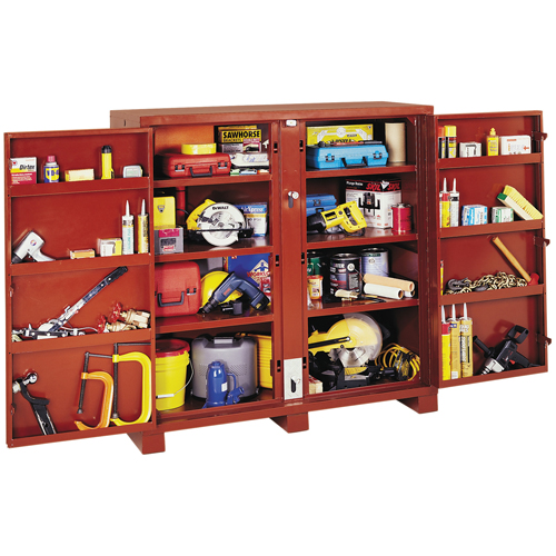 Jobsite Shelf Cabinet, Steel, 47.5 Cubic Feet, Red WestPier