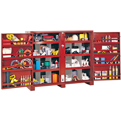 Jobsite Shelf Cabinet, Steel, 49 Cubic Feet, Red WestPier
