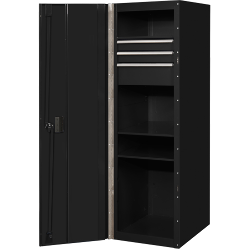 RX Series Side Cabinet, 3 Drawers, 19" W x 25" D x 61" H, Black WestPier