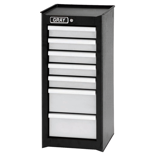 Side Rider Cabinet, 7 Drawers, 14-3/4" W x 18" D x 33.34" H, Black WestPier