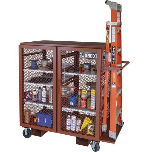 Mobile Mesh Cabinet, Steel, 37 Cubic Feet, Red WestPier