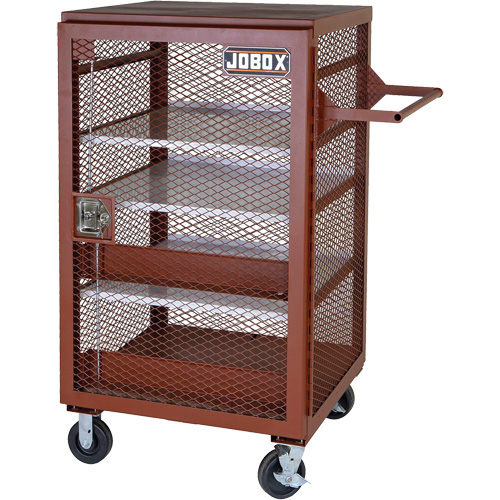 Mobile Mesh Cabinet, Steel, 22 Cubic Feet, Red WestPier