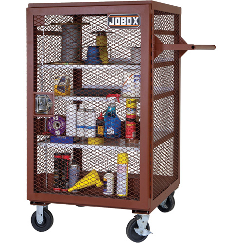 Mobile Mesh Cabinet, Steel, 22 Cubic Feet, Red WestPier