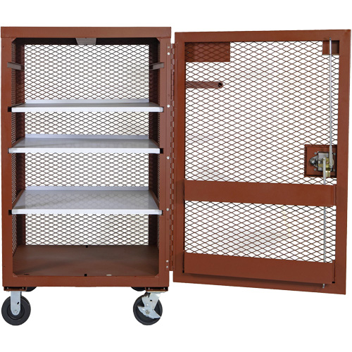 Mobile Mesh Cabinet, Steel, 22 Cubic Feet, Red WestPier