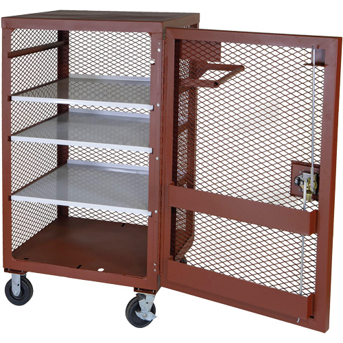Mobile Mesh Cabinet, Steel, 22 Cubic Feet, Red WestPier