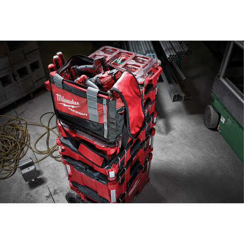Packout Tool Bag, Ballistic Nylon, 8 Pockets, Black/Red WestPier