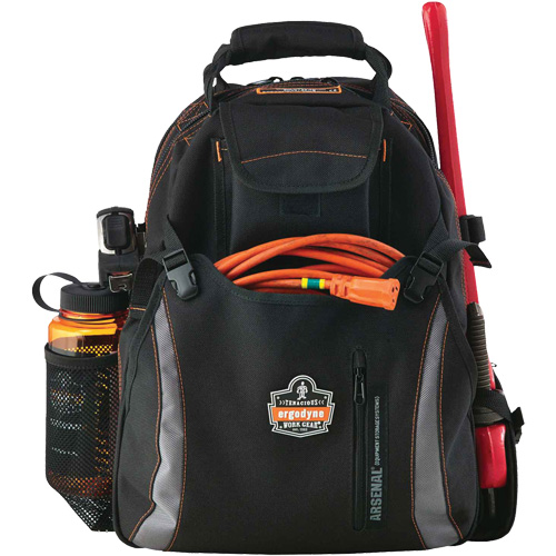 Arsenal&reg; 5843 Tool Backpack, 13-1/2" L x 8-1/2" W, Black, Polyester WestPier