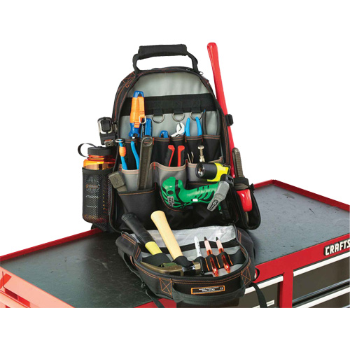 Arsenal&reg; 5843 Tool Backpack, 13-1/2" L x 8-1/2" W, Black, Polyester WestPier