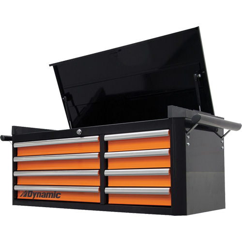 Coffre sup&eacute;rieur, 42" la, 8 tiroirs, Noir/Orange WestPier
