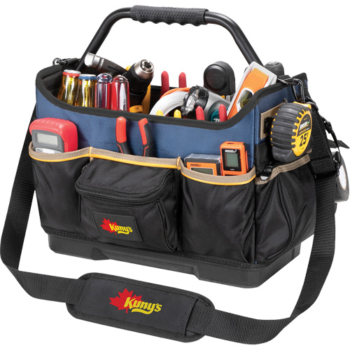 Molded Base Open-Top Tool Box, Ballistic Polyester, 17 Pockets, Black/Blue WestPier