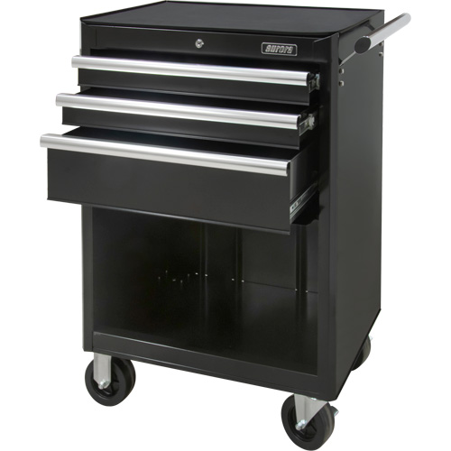Industrial Tool Cart, 3 Drawers, 29-4/5" W x 21-1/5" D x 38-4/5" H, Black WestPier