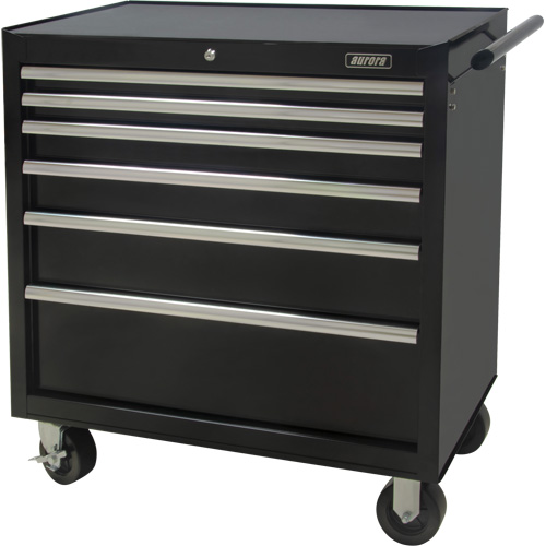 Industrial Tool Cart, 6 Drawers, 39" W x 20-4/5" D x 38-1/2" H, Black WestPier
