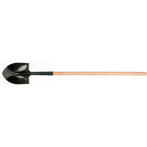 Round Point Shovel, Tempered Steel Blade, Hardwood, Straight Handle WestPier