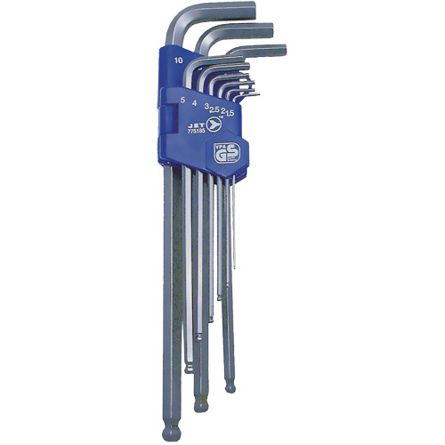 JBHK-9XLM Extra Long Ball Nose Hex Key Set, 9 Pcs., Metric WestPier